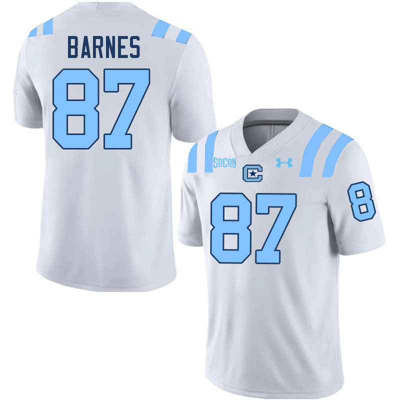 The Citadel Bulldogs #87 Ben Barnes College Football Jerseys,Uniforms-White